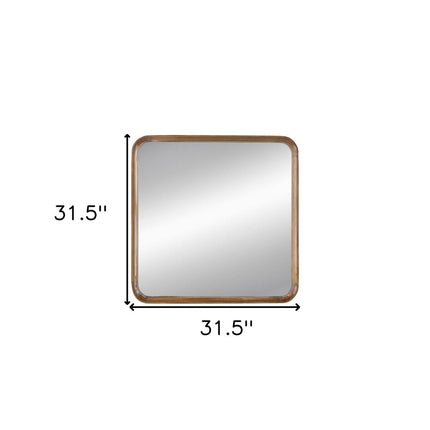 32" Brown Square Wood Framed Accent Mirror HomeRoots