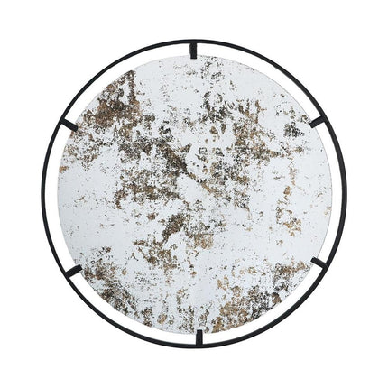 32" Black Round Iron Framed Accent Mirror HomeRoots