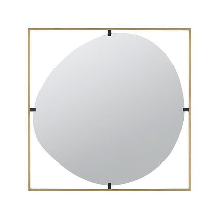32" Gold Square Iron Framed Accent Mirror HomeRoots