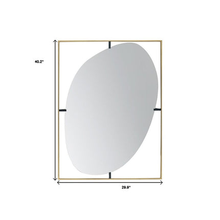 40" Gold Iron Framed Accent Mirror