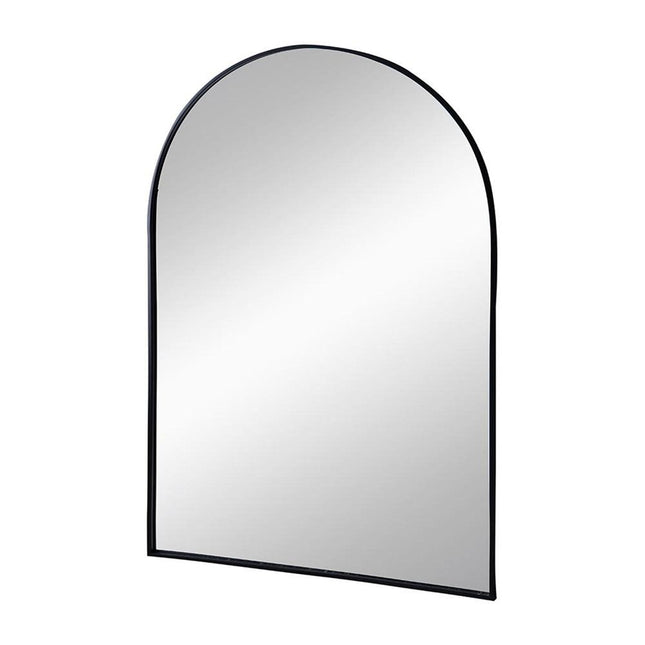36" Black Arch Metal Framed Accent Mirror
