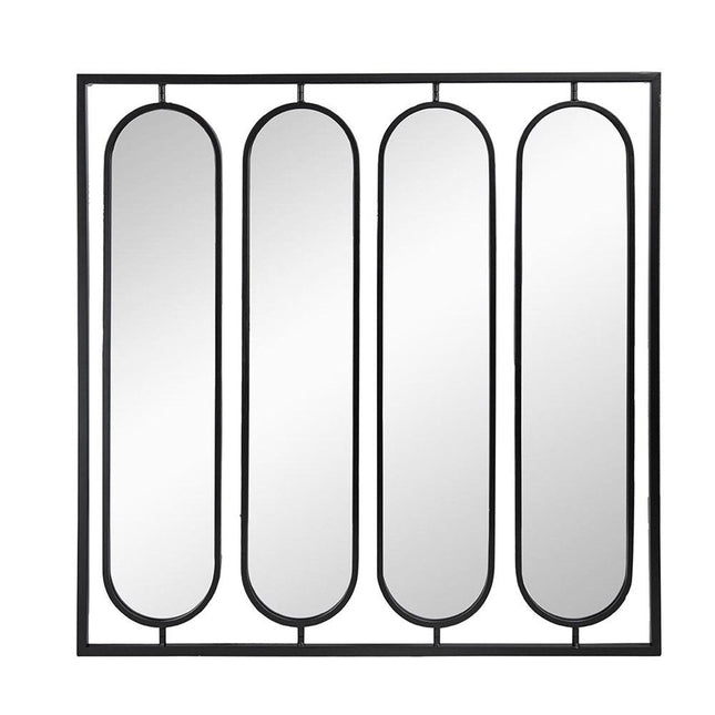 36" Black Square Iron Framed Accent Mirror HomeRoots