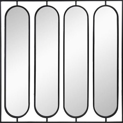 36" Black Square Iron Framed Accent Mirror