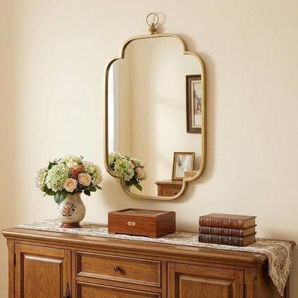36" Gold Novelty Iron Framed Accent Mirror HomeRoots