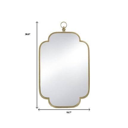 36" Gold Novelty Iron Framed Accent Mirror HomeRoots
