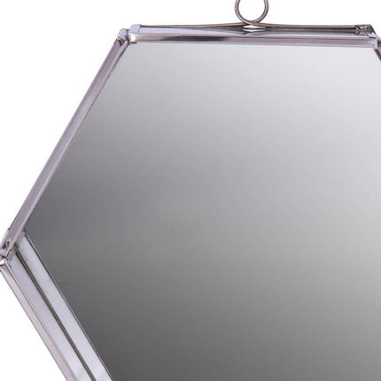 8" Silver Hexagon Steel Framed Accent Mirror HomeRoots