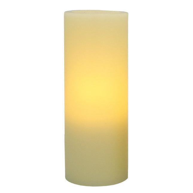 8" Ivory Flameless Pillar Candle HomeRoots