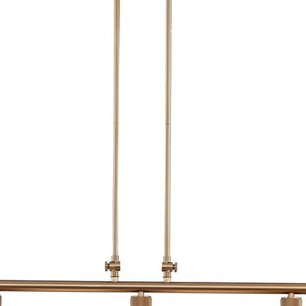 Gold Kitchen Island Three Light Metal Dimmable Chandelier With Gold Shades HomeRoots