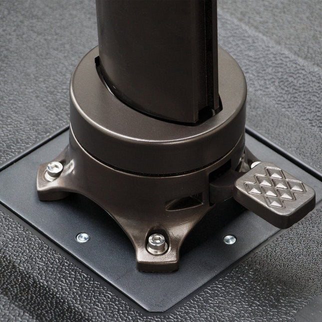 113" Dark Gray Polyester Rectangular Tilt Cantilever Patio Umbrella With Stand HomeRoots