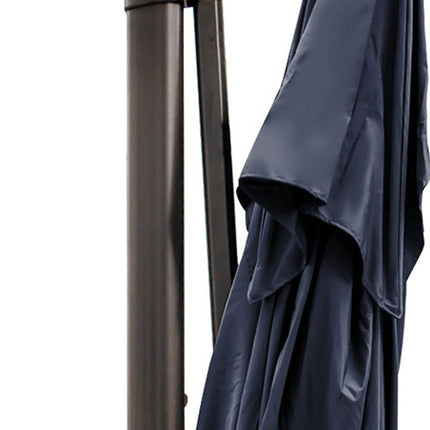 13' Navy Blue Polyester Rectangular Tilt Cantilever Patio Umbrella with Stand HomeRoots