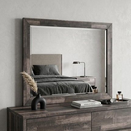 36" Brown Wood Framed Mounted Dresser Mirror HomeRoots