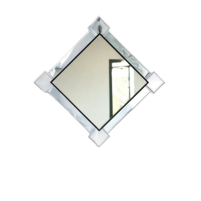 45" Gray And Black Abstract Metal Framed Accent Mirror HomeRoots