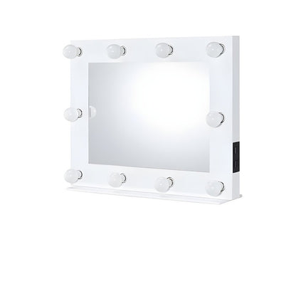 26" White Metal Framed Mounted Accent Mirror HomeRoots