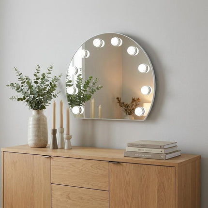 15" White Abstract Metal Framed Mounted Accent Mirror HomeRoots