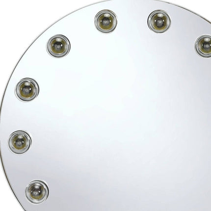 15" White Abstract Metal Framed Mounted Accent Mirror HomeRoots
