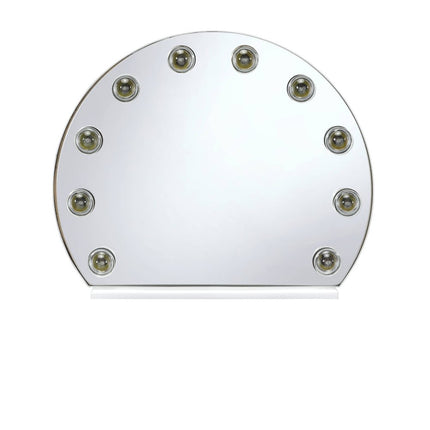 15" White Abstract Metal Framed Mounted Accent Mirror HomeRoots