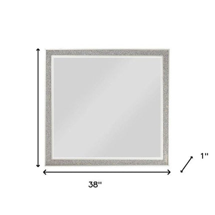 36" Square Wood Framed Mounted Dresser Mirror
