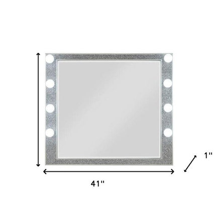 36" Square Wood Framed Mounted Dresser Mirror