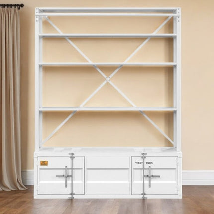 White Three Tier Bookcase HomeRoots