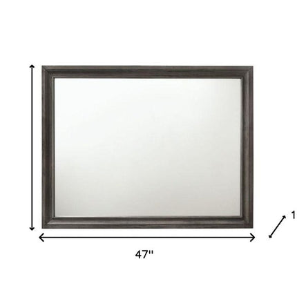 36" Gray Wood Framed Mounted Dresser Mirror