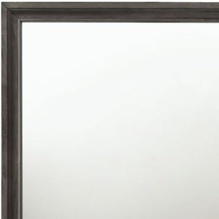 36" Gray Wood Framed Mounted Dresser Mirror HomeRoots