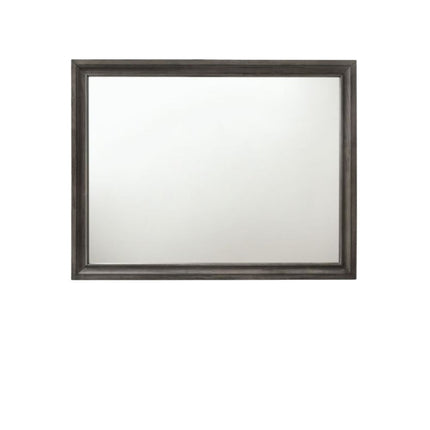 36" Gray Wood Framed Mounted Dresser Mirror HomeRoots