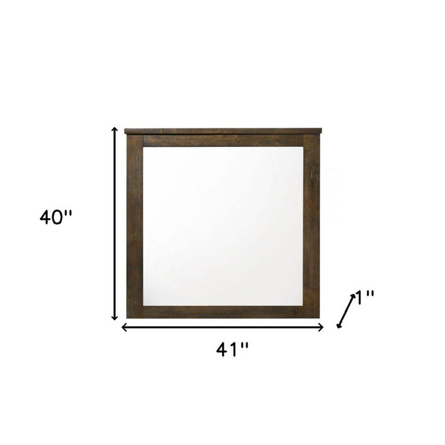 40" Square Wood Framed Mounted Dresser Mirror