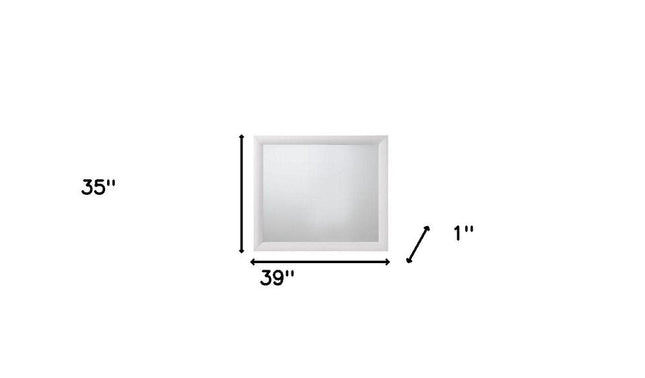 35" White Square Wood Framed Mounted Dresser Mirror HomeRoots