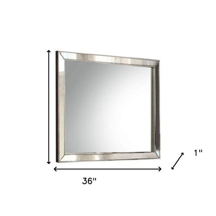 32" Platinum Wood Framed Mounted Dresser Mirror