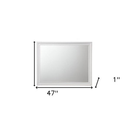 36" White Wood Framed Mounted Dresser Mirror HomeRoots