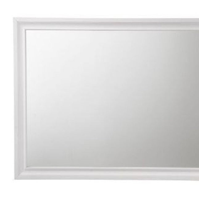 36" White Wood Framed Mounted Dresser Mirror HomeRoots