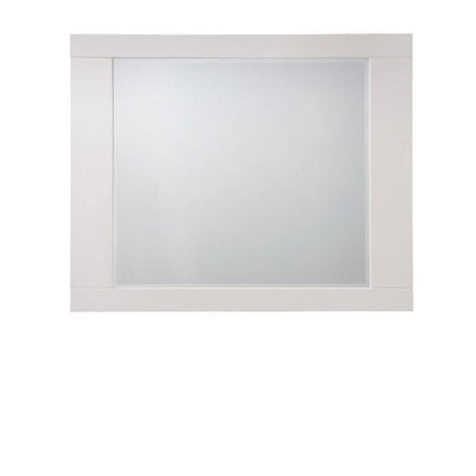 37" White Square Wood Framed Mounted Dresser Mirror