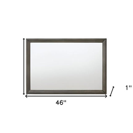 32" Gray Wood Framed Mounted Dresser Mirror HomeRoots