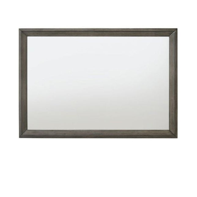 32" Gray Wood Framed Mounted Dresser Mirror HomeRoots