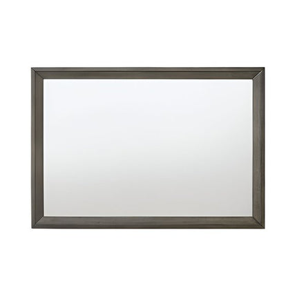 32" Gray Wood Framed Mounted Dresser Mirror HomeRoots