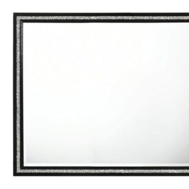 35" Black Wood Framed Mounted Dresser Mirror HomeRoots