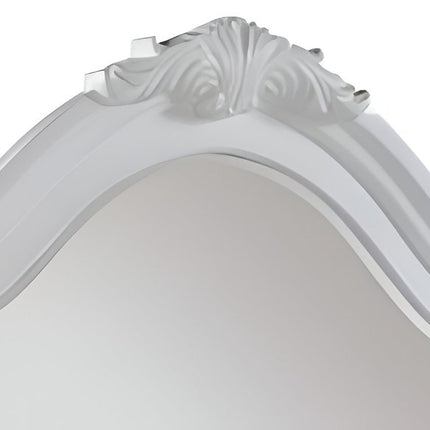 43" White Solid Wood Crowned Top Dresser Mount Framed Mirror