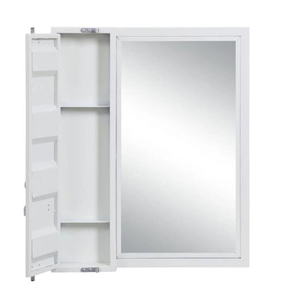 32" White Metal Framed Mounted Dresser Mirror