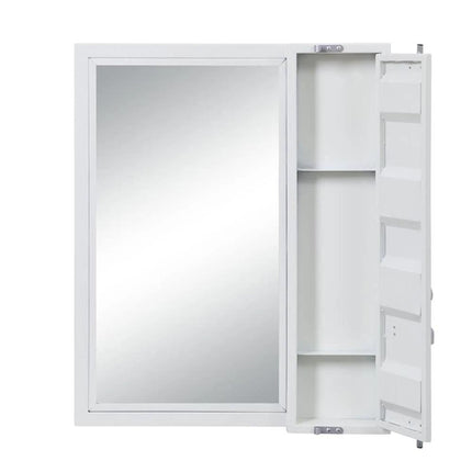 32" White Metal Framed Mounted Dresser Mirror
