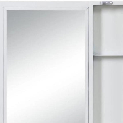32" White Metal Framed Mounted Dresser Mirror