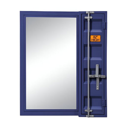 32" Blue Metal Framed Dresser Mirror