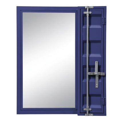 32" Blue Metal Framed Dresser Mirror HomeRoots