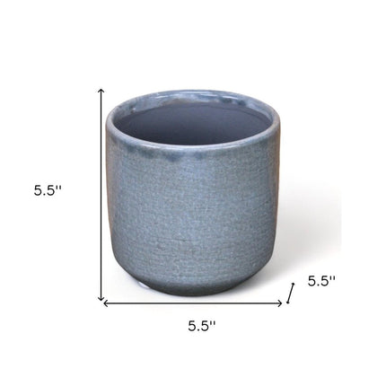 Gray Ceramic 44 Ounce Crackle Mosaic Round Distressed Pot Planter HomeRoots