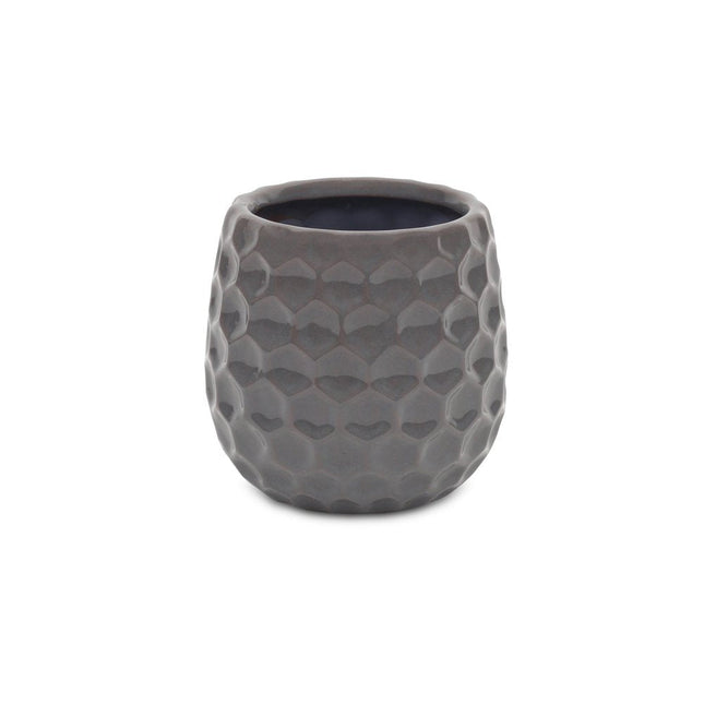 Gray Ceramic 15 Ounce Round Distressed Pot Planter HomeRoots