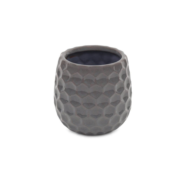 Gray Ceramic 15 Ounce Round Distressed Pot Planter HomeRoots