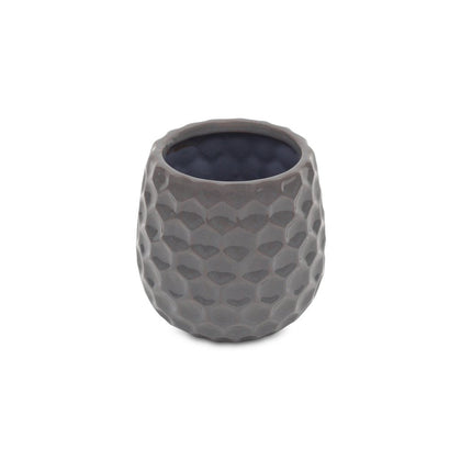 Gray Ceramic 15 Ounce Round Distressed Pot Planter HomeRoots