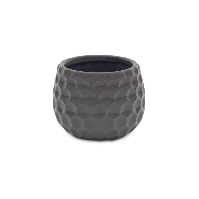 Gray Ceramic 17 Ounce Round Distressed Pot Planter HomeRoots
