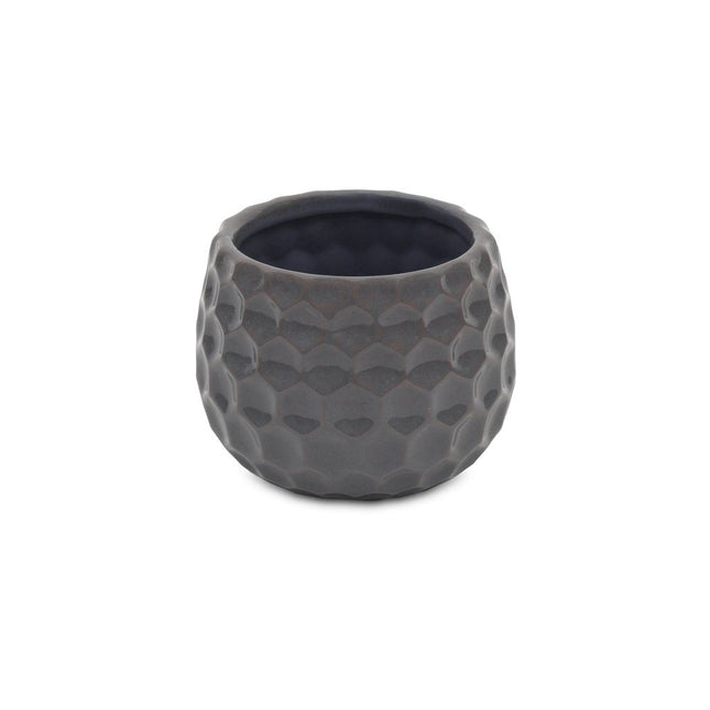 Gray Ceramic 17 Ounce Round Distressed Pot Planter HomeRoots