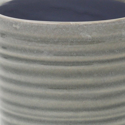 Gray Ceramic 23 Ounce Striped Round Distressed Pot Planter HomeRoots