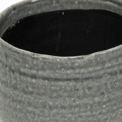 Gray Ceramic 19 Ounce Two Toned Round Distressed Pot Planter HomeRoots